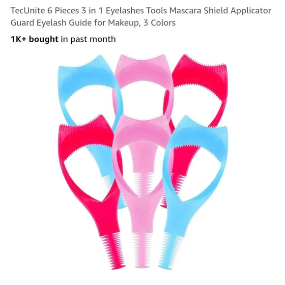 TecUnite Eyelashes Tools 3 in‎ 1 Pink Blue Red pack of 6 - Picture 1 of 7